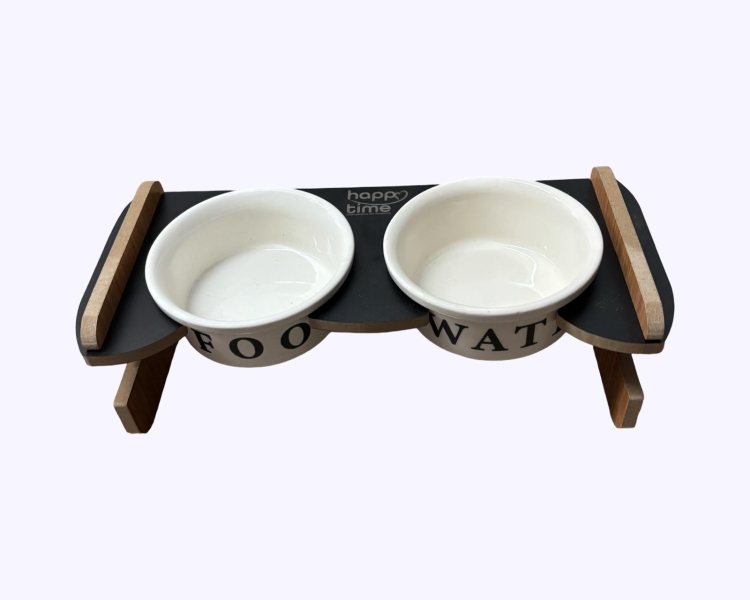 AHŞAP KADEMELİ MODEL MAMA KABI İKİLİ 2x300 ML